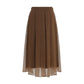 Brown Silk Midi Skirt