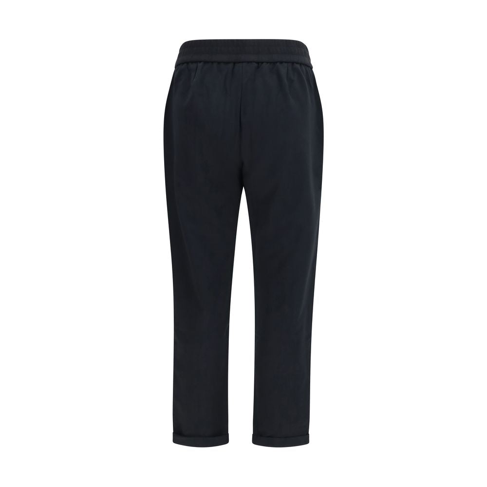 Black Cotton Athletic Pants