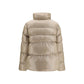 Beige Polyamide Full-Length Jacket
