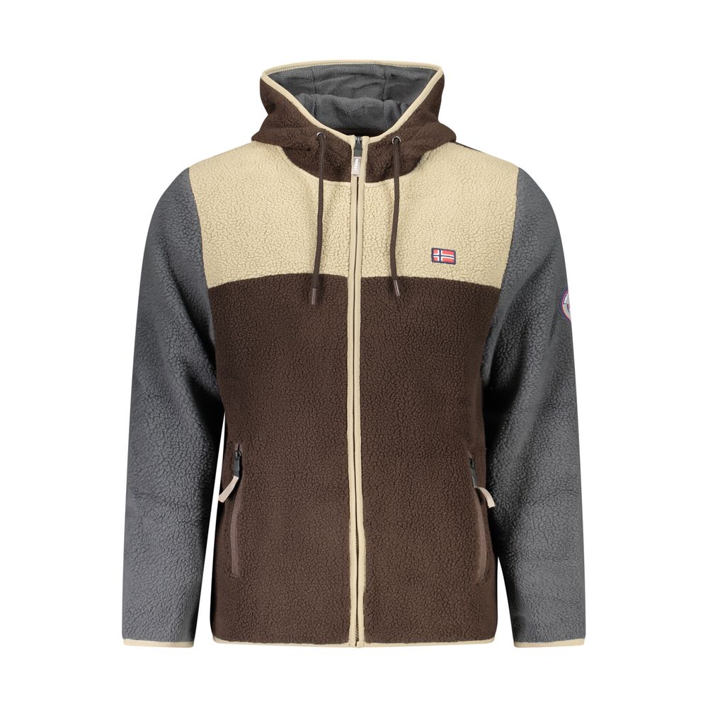 Brown Polyester Men's Jacket