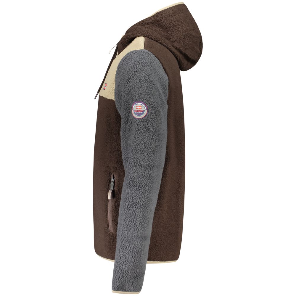Brown Polyester Men's Jacket