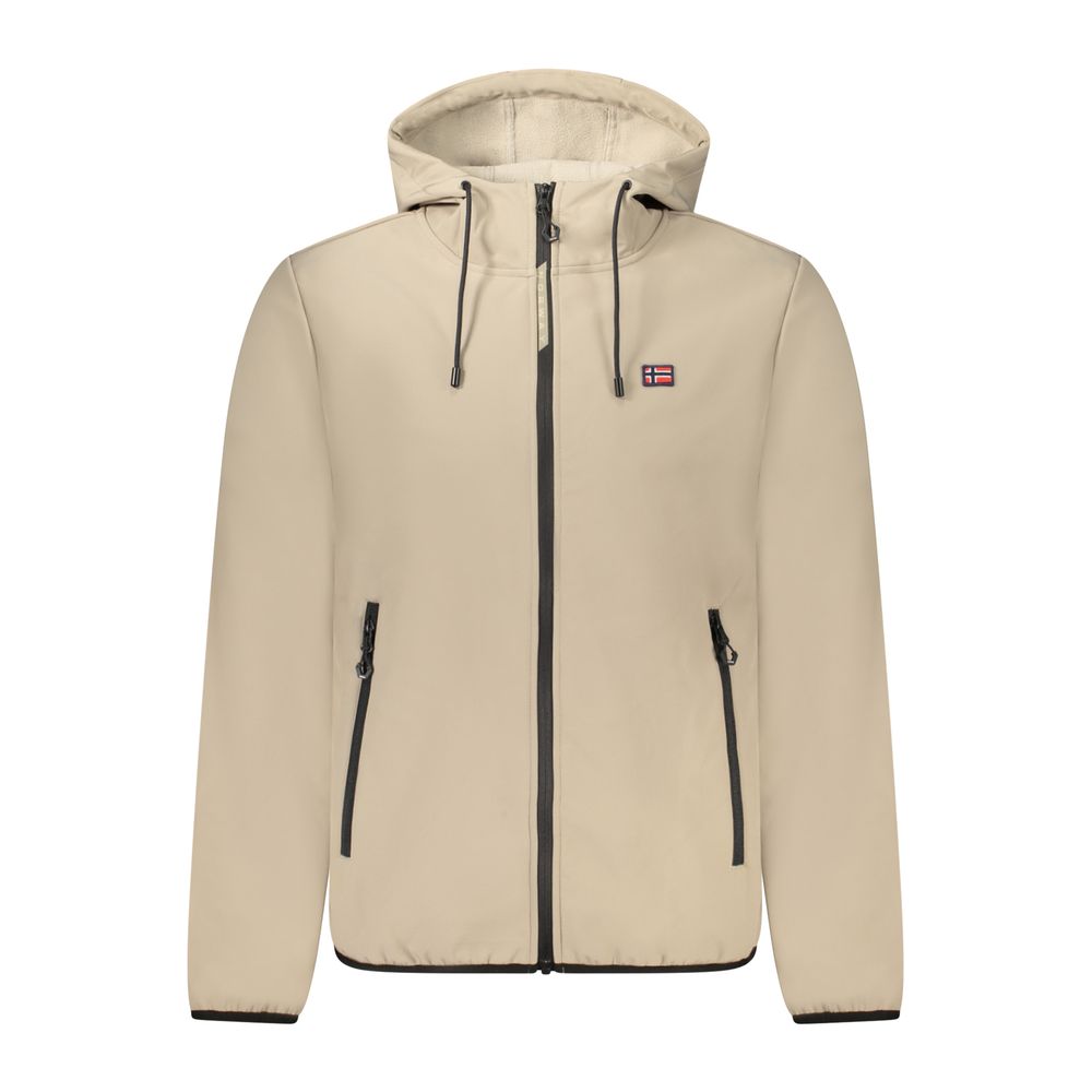 Beige Polyester Mens Jacket