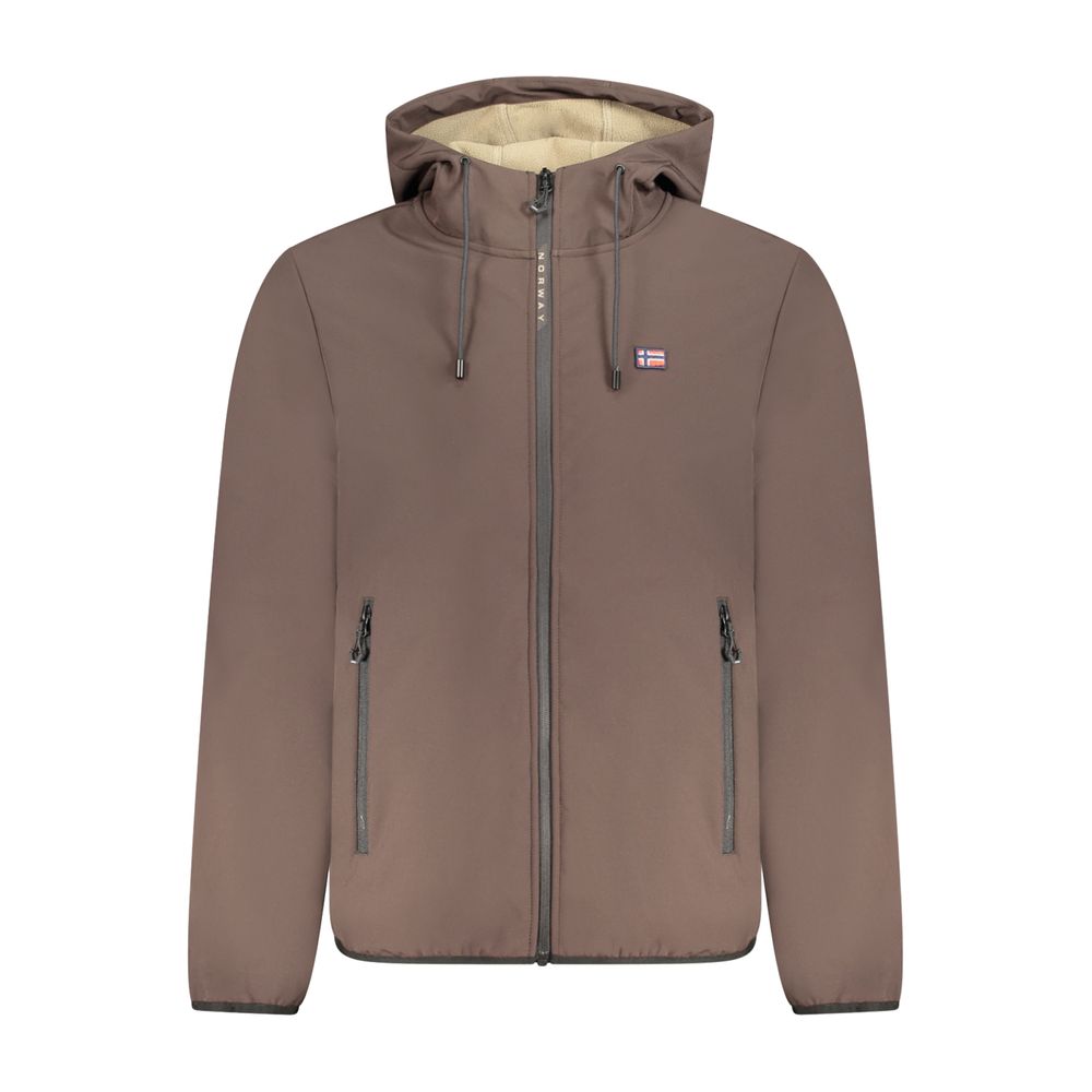 Brown Polyester Men's Jacket