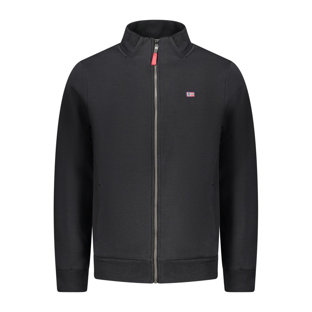 Black Cotton Men Sweatshirt