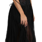 Elegant Strapless A-line Midi Corset Dress