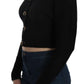 Chic Black Cropped Cardigan with Button Details