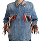 Floral Embroidered Denim Elegance Jacket