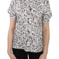 Elegant Trumpet Print Silk Blouse
