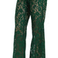 Floral Lace Green Palazzo Trousers