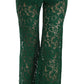 Floral Lace Green Palazzo Trousers