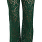 Floral Lace Green Palazzo Trousers