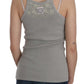 Elegant Sleeveless Grey Cotton Blouse