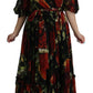 Elegant Bell Sleeve Floral Maxi Dress
