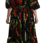 Elegant Bell Sleeve Floral Maxi Dress