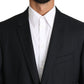 Elegant Blue Patterned Martini Formal Blazer