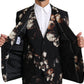 Elegant Black Floral Martini Suit