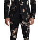 Elegant Black Floral Martini Suit