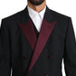 Elegant Black Martini Three-Piece Suit
