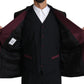 Elegant Black Martini Three-Piece Suit