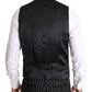 Elegant Black Striped Three-Piece Suit