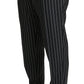 Elegant Black Striped Three-Piece Suit