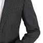 Elegant Striped Wool-Silk Two-Piece Suit