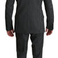 Elegant Striped Wool-Silk Two-Piece Suit