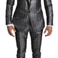 Elegant Silver Patterned Men's Suit