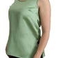 Elegant Silk Sleeveless Top in Light Mint Green