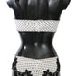 Elegant White & Black Lace Silk Lingerie Set