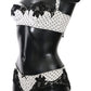 Elegant White & Black Lace Silk Lingerie Set