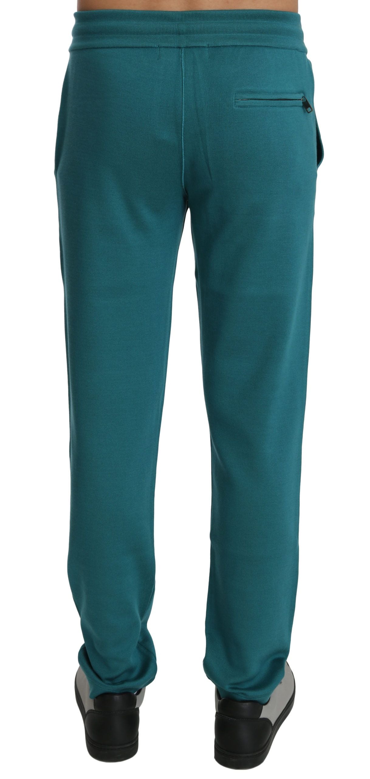 Elegant Silk Sweat Pants in Blue