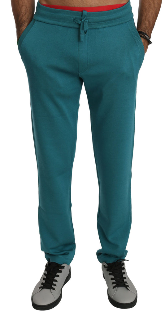 Elegant Silk Sweat Pants in Blue