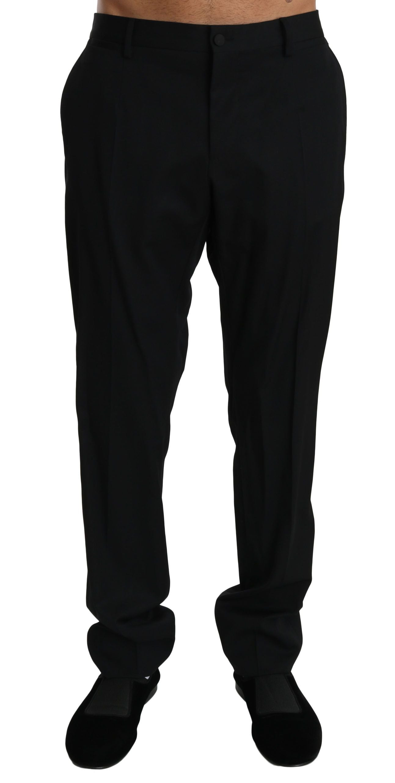 Refined Black Dress Pants – Wool Silk Blend