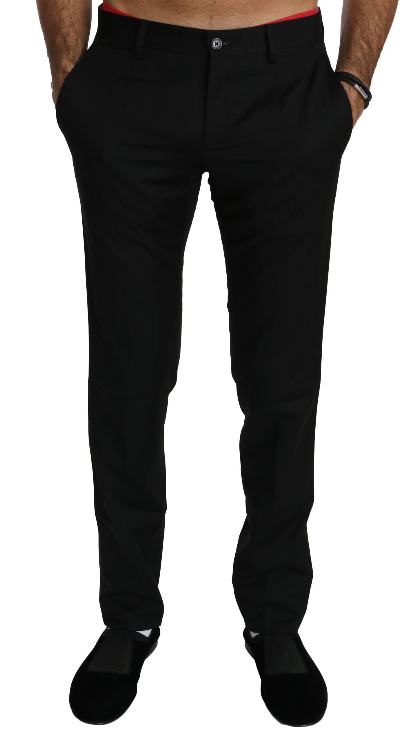 Elegant Black Wool Dress Pants