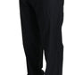 Elegant Black Wool Silk Dress Pants