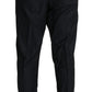 Elegant Black Wool Silk Dress Pants