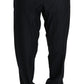 Elegant Black Wool Silk Dress Pants