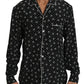 Elegant Silk Pajama Shirt with Skull Print