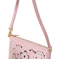 Chic Pink Leather Mini Cross Body Bag