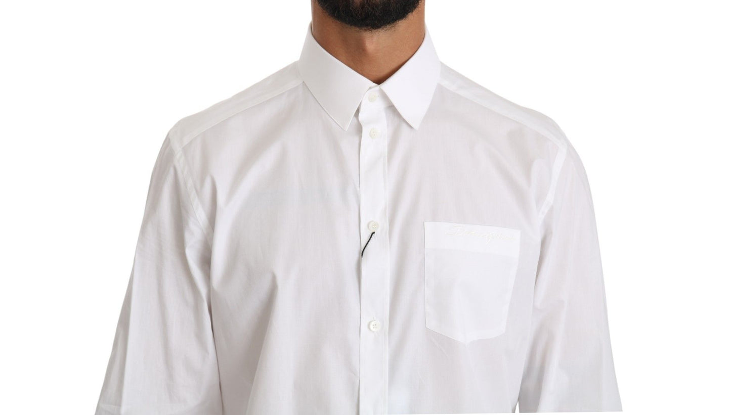 Elegant White GOLD Fit Dress Shirt