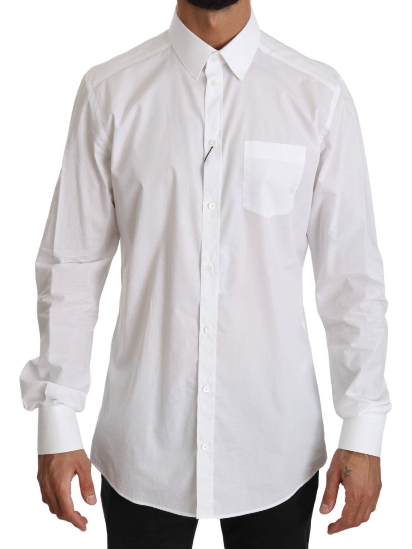 Elegant White GOLD Fit Dress Shirt