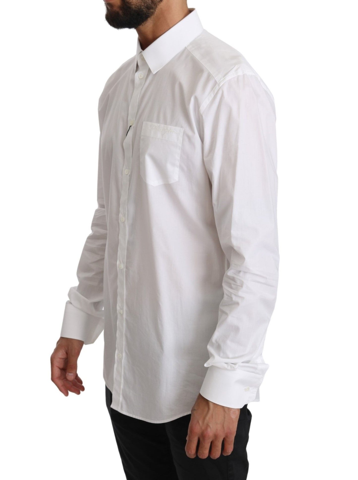 Elegant White GOLD Fit Dress Shirt