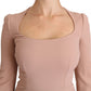Elegant Light Pink A-Line Knee Length Dress