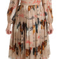 Elegant Sheath Midi Rooster Print Dress