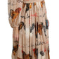 Elegant Sheath Midi Rooster Print Dress