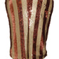 Elegant Gold Stripe High Waist Skirt