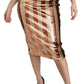 Elegant Gold Stripe High Waist Skirt
