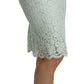 Elegant Mint Green Lace Skirt High Waist
