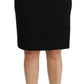 Elegant Wool High-Waist Knee-Length Skirt